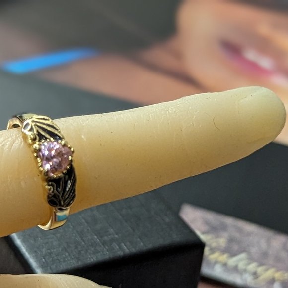 Ring  HEART PINK Sapphire My Loving Heart 18K HGE RSC COVENANT - Picture 12 of 14